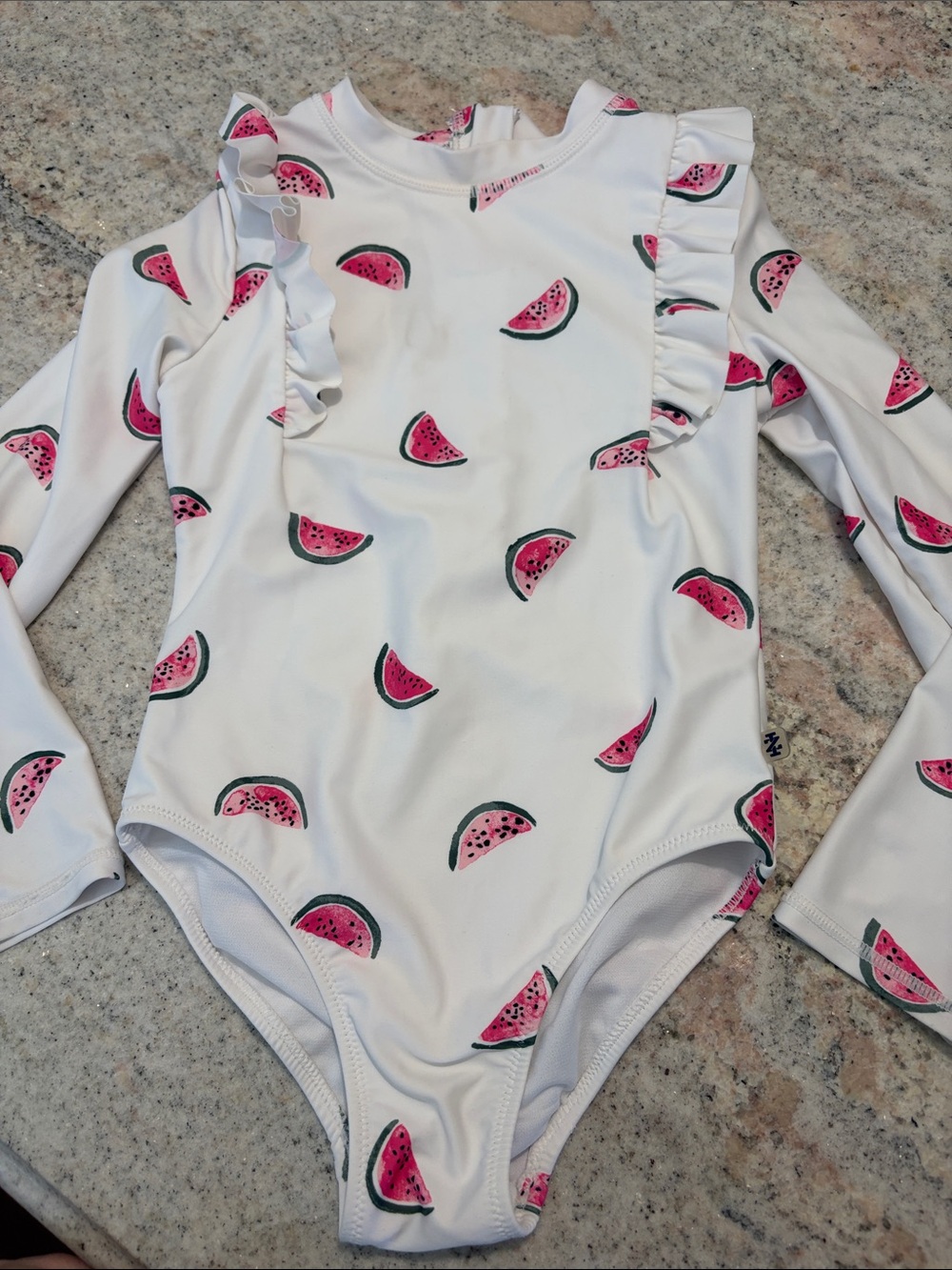 10/$30 IZOD Kids Long-Sleeve Watermelon Print One-Piece Swimsuit